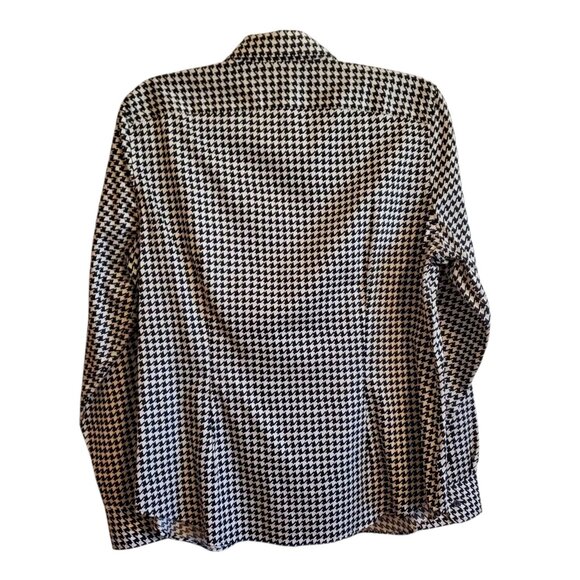 Lauren Ralph Lauren Non Iron Button Up Shirt Black/Ivory Houndstooth Size XL - Picture 2 of 15